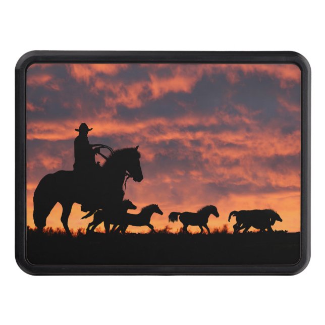 Land Westerna Cowboyroundup-hästar Dragkroksskydd (Framsidan)