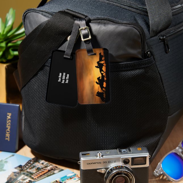 Land Westerna Cowboys och Roundup Bagagebricka (Fram & Baksida)