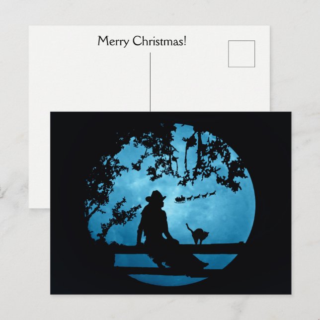 Land Westerna Cowgirl-julen Helgdag Vykort (Fram/baksida)