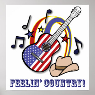 Land Westerna Guitar Poster