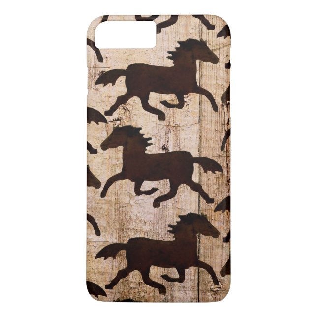 Land Westerna hästar Wood iPhone 7 Plus Fodral Case-Mate iPhone Skal (Baksida)