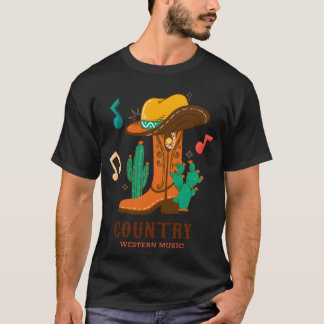 LAND WESTERNA MUSIC roligt T Shirt