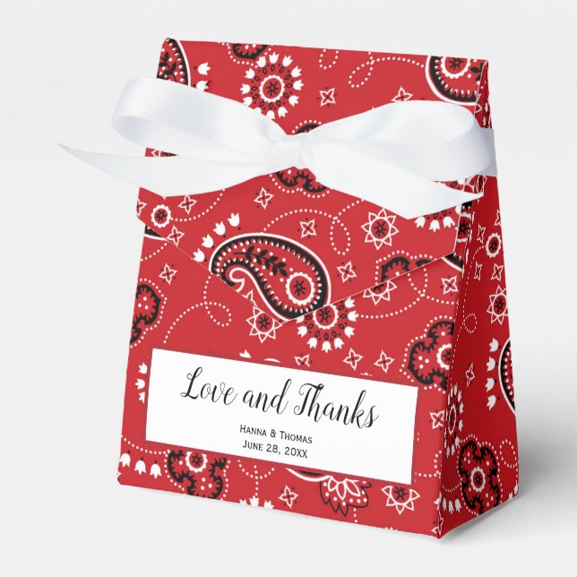 Land Westerna tema Rustic Bröllop Tack Presentaskar (Framsidan Sidan)