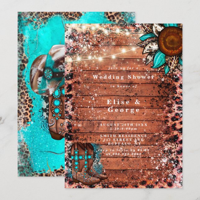 Land Westerna turkos Boots Möhippa (Fram/baksida)