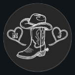 Land Westerna Vintagen Last Rodeo Bachelorette Runt Klistermärke<br><div class="desc">Land Western Vintage Förra Rodeo Bachelorette Stickers.</div>