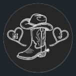 Land Westerna Vintagen Last Rodeo Bachelorette Runt Klistermärke<br><div class="desc">Land Western Vintage Förra Rodeo Bachelorette Stickers.</div>