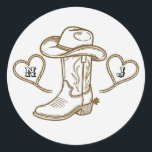 Land Westerna Vintagen Last Rodeo Bachelorette Runt Klistermärke<br><div class="desc">Land Western Vintage Förra Rodeo Bachelorette Stickers.</div>