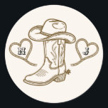 Land Westerna Vintagen Last Rodeo Bachelorette Runt Klistermärke<br><div class="desc">Land Western Vintage Förra Rodeo Bachelorette Stickers.</div>