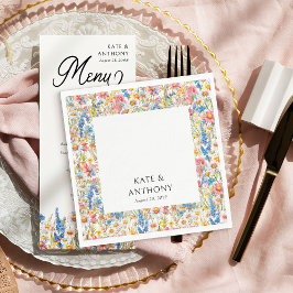 Land Wildblomma, Blommigt Bröllop i flera Färg Pappersservett