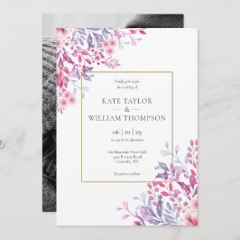 Land Wildblommor Blommigt Photo Bröllop Inbjudningar