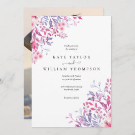 Land Wildblommor Blommigt Photo Bröllop Inbjudningar