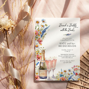 Land Wildblomsterbridesmaids Brunch och Bubly Inbjudningar