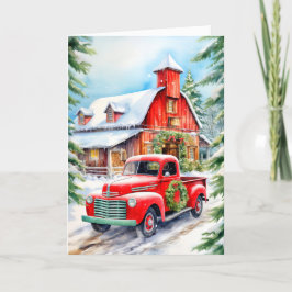 Land Winter Farmhouse God jul Helgkort
