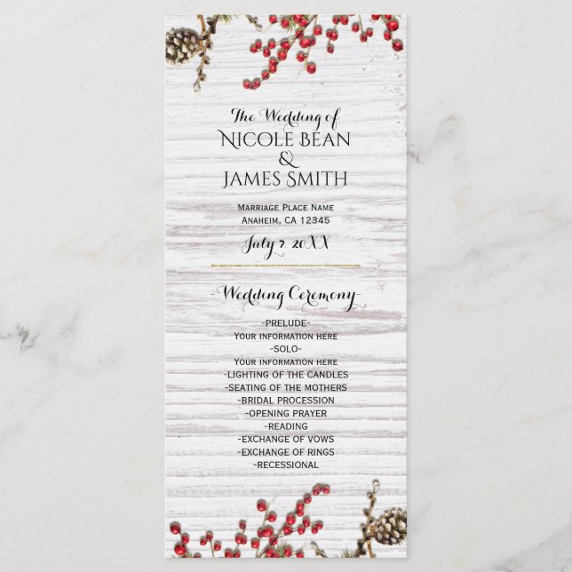 Land Winter Helgdag Berries & Gräs Cone Program (Framsida)