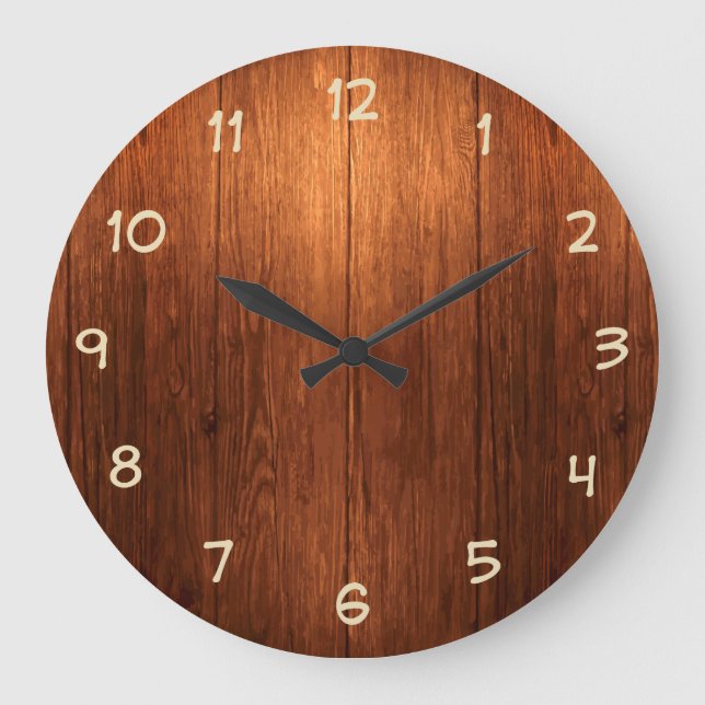 Land Wood look Kitchen Clock Stor Klocka (Framsida)
