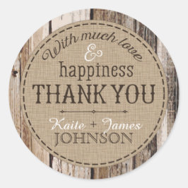 Land Wood Planks Rustic Tack Bröllop etikett