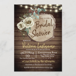 Land Wood Träd Slice Rustic String Ljus Inbjudningar