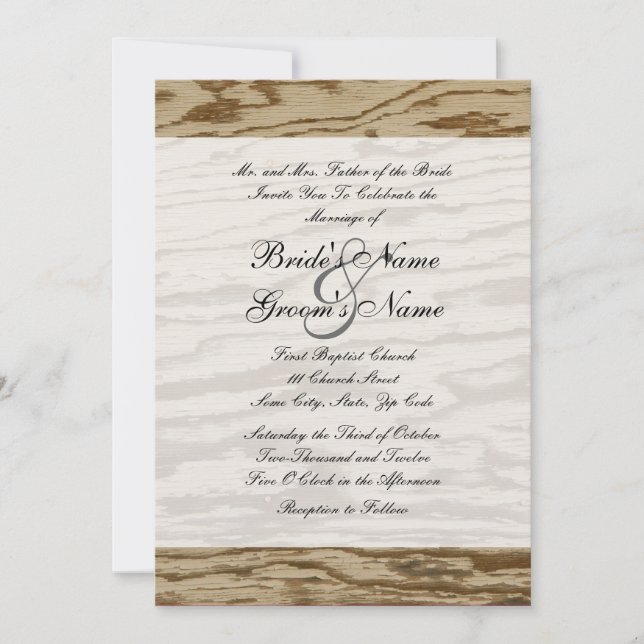 Land Wood Wedding bjudande Inbjudningar (Framsida)