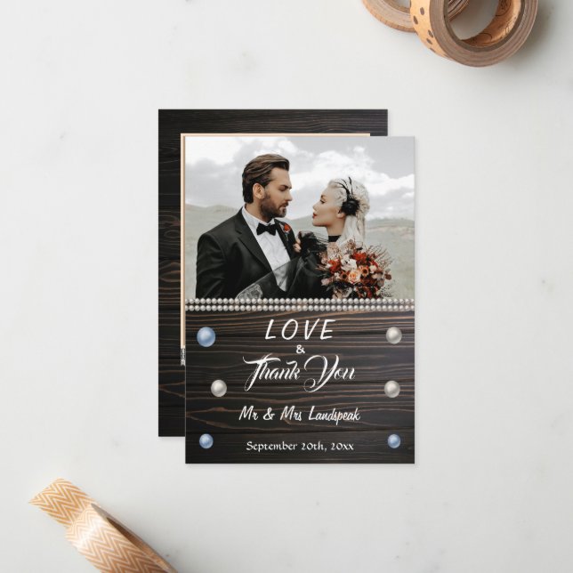 Land Wood White Peares & Snöre tack Note Card Anteckningskort (Fram/Back In Situ)