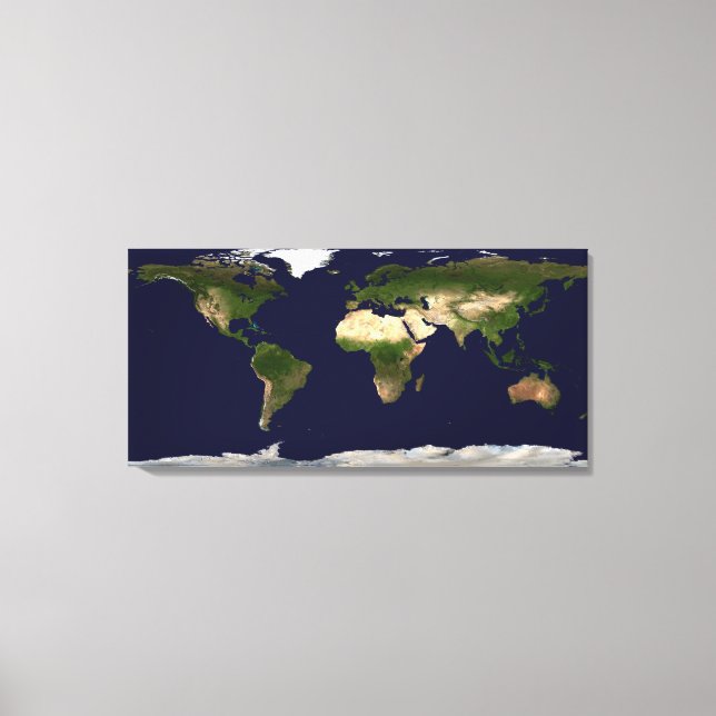 Land Yta, Shallow Vatten och Shaded Topogra Canvastryck (Framsida)