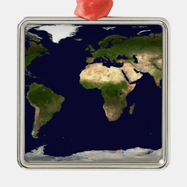 Land Yta, Shallow Vatten och Shaded Topogra Julgransprydnad Metall (Framsidan)