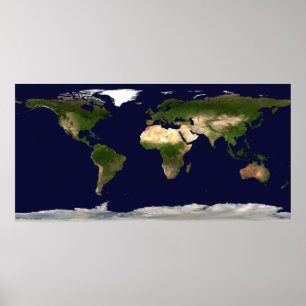 Land Yta, Shallow Vatten och Shaded Topogra Poster