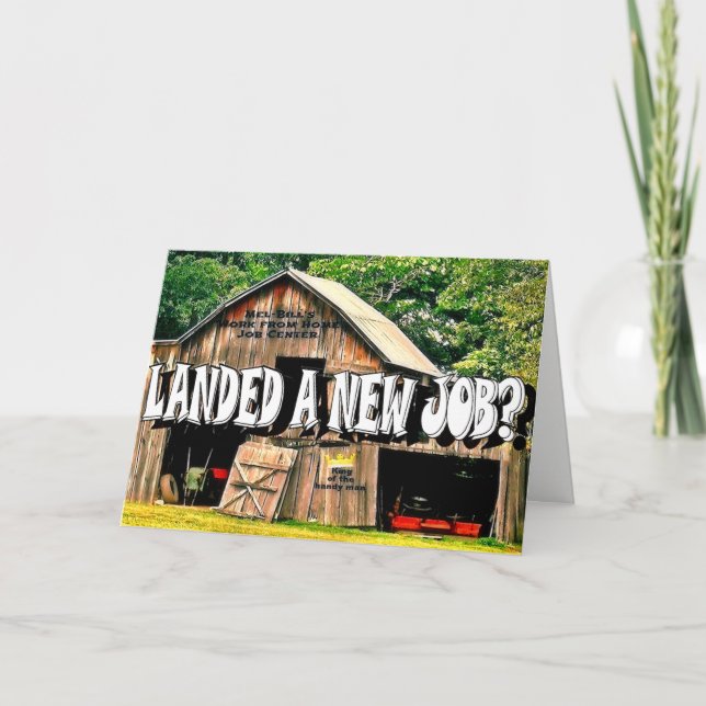 LANDADE ett JOBB, kort (Framsida)