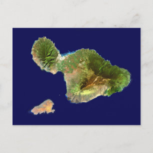 Landat Satellite Image of Maui från rymden Vykort