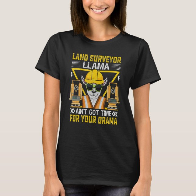 Landbesiktare Llama Alpaca Land Examiner T Shirt (Framsida)