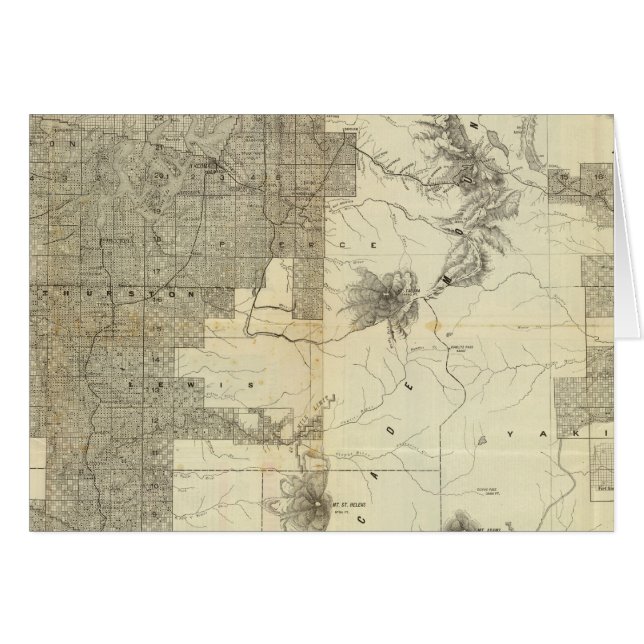 Landbidrag Washington och Oregon Hälsningskort (Framsidan Horizontal)