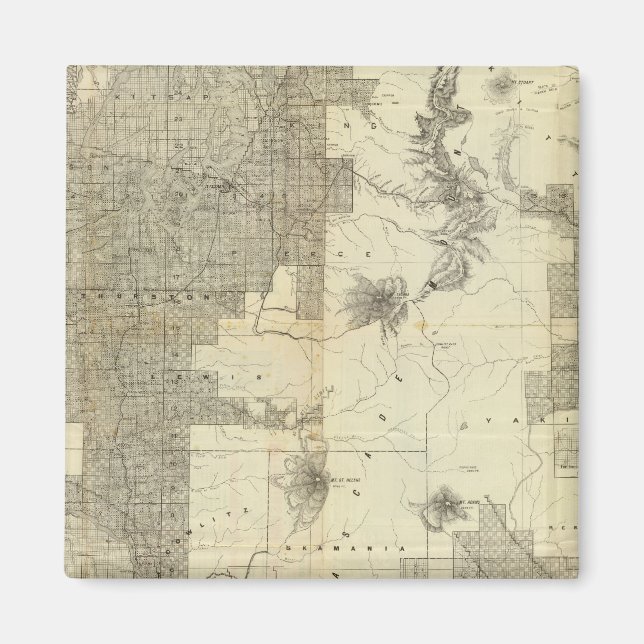 Landbidrag Washington och Oregon Magnet (Framsidan)