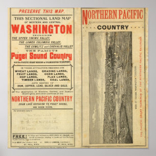 Landbidrag Washington och Oregon Poster