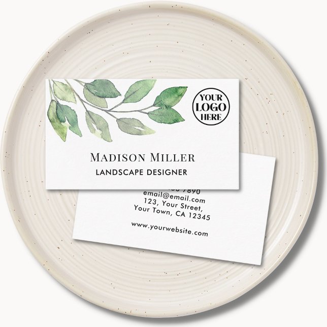 Landcape Designer Greenery Logotyp Visitkort (Skapare uppladdad)