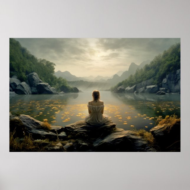Landcape Meditation Serene Tranquil Poster (Framsidan)