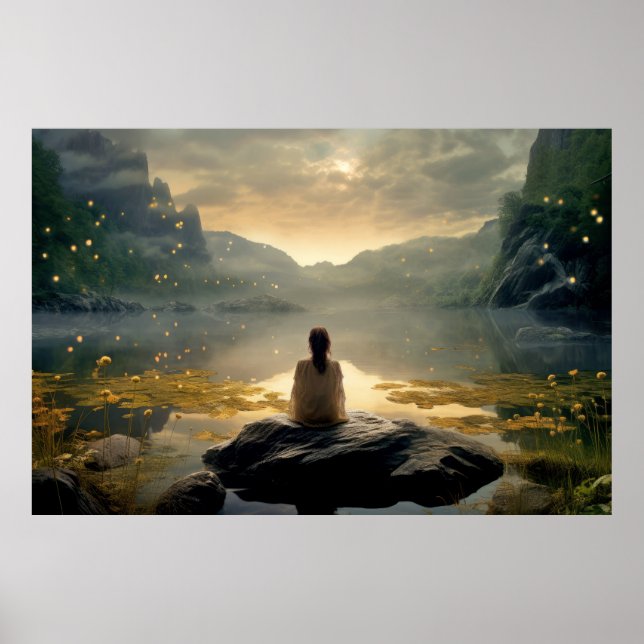 Landcape Meditation Serene Tranquil Poster (Framsidan)