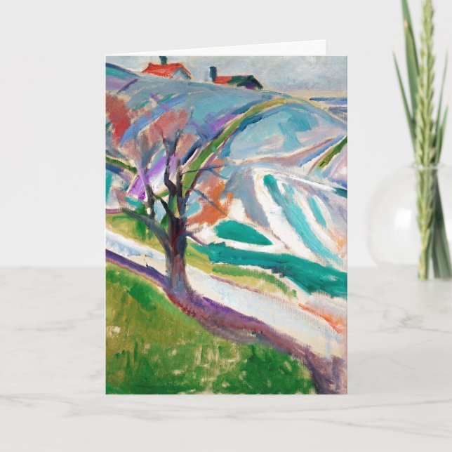 Landcape Painting Edward Munch Expressionist Art Kort (Framsida)