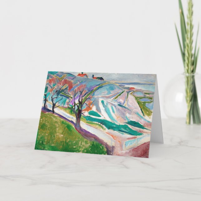 Landcape Painting Edward Munch Expressionist Art Kort (Framsida)