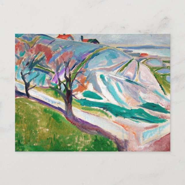 Landcape Painting Edward Munch Helg Vykort (Framsida)