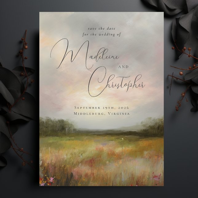 Landcape Painting Wildblomma, sommarskuggfoto Spara Datumet (Skapare uppladdad)