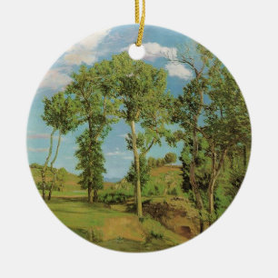 Landcape Paysage Frederic Bazille Impressionist Julgransprydnad Keramik