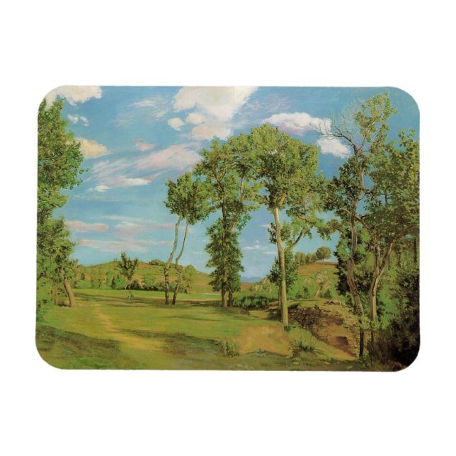 Landcape Paysage Frederic Bazille Impressionist Magnet (Horisontell)