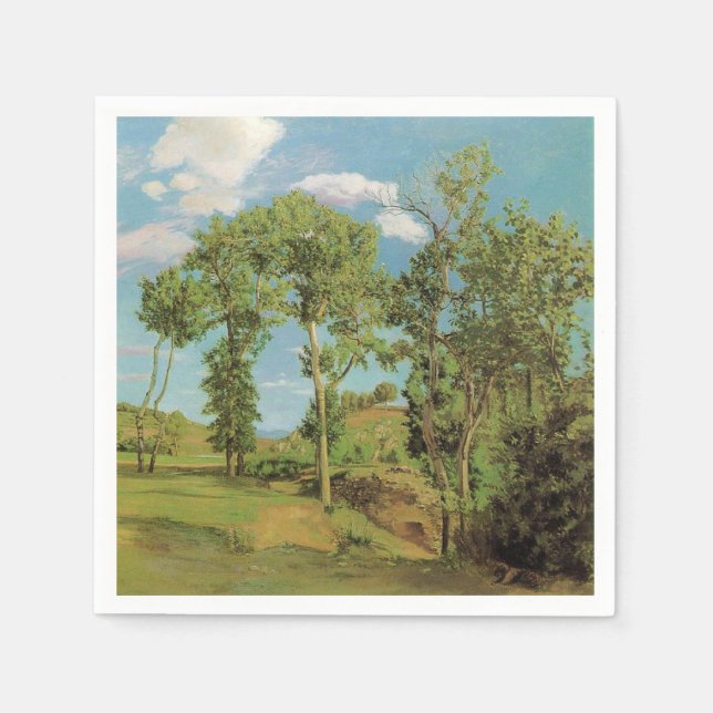 Landcape Paysage Frederic Bazille Impressionist Pappersservett (Framsidan)