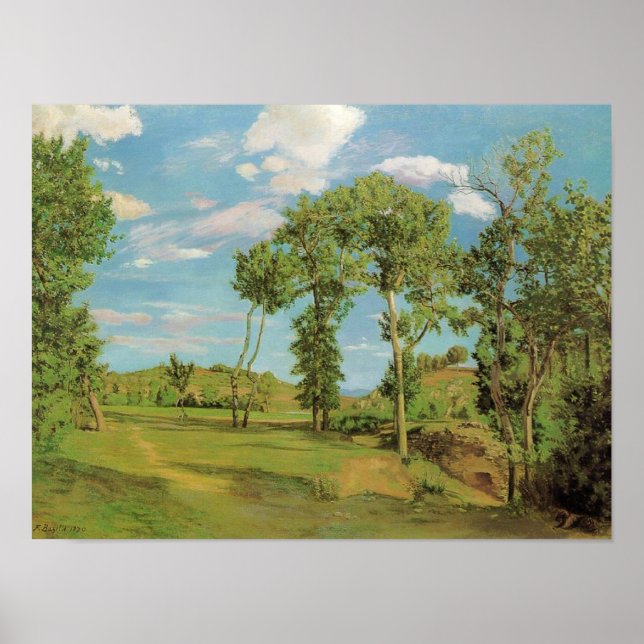 Landcape Paysage Frederic Bazille Impressionist Poster (Framsidan)