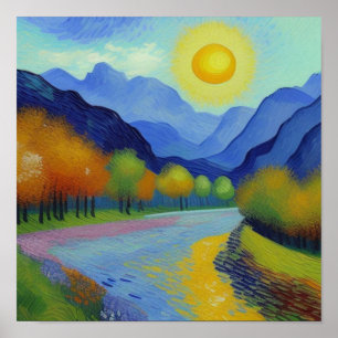 Landcape Van Gogh stil Poster