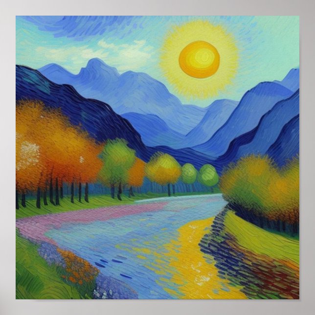 Landcape Van Gogh stil Poster (Framsidan)