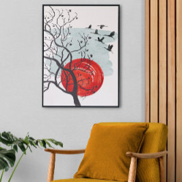 Landcape Wall Art, Midsekels Modern Decor Canvastryck