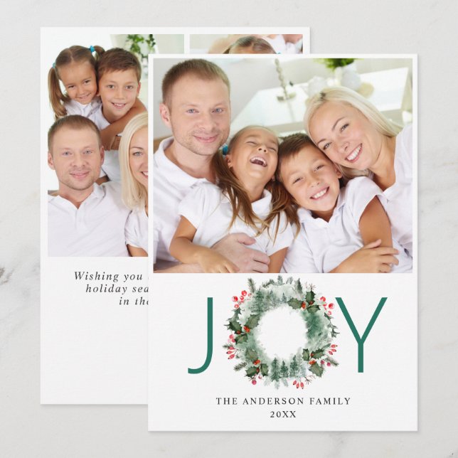 Landcape Wande0 Holly Berry Gräs PHOTO Hälsning Julkort (Fram/baksida)