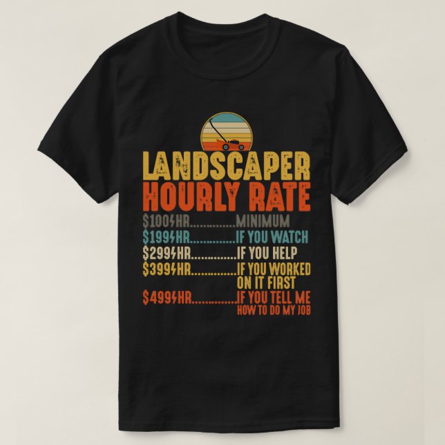 Landcaper Timrate Shirt Munkny Gräsmatta Mow T Shirt (Design framsida)