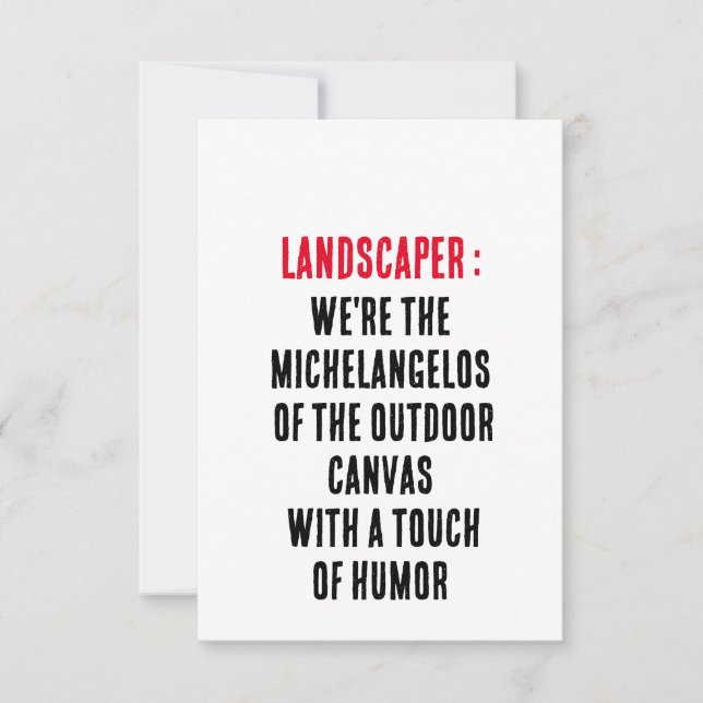 Landcaper Vi är Michelangelos utomhus Tack Kort (Framsida)