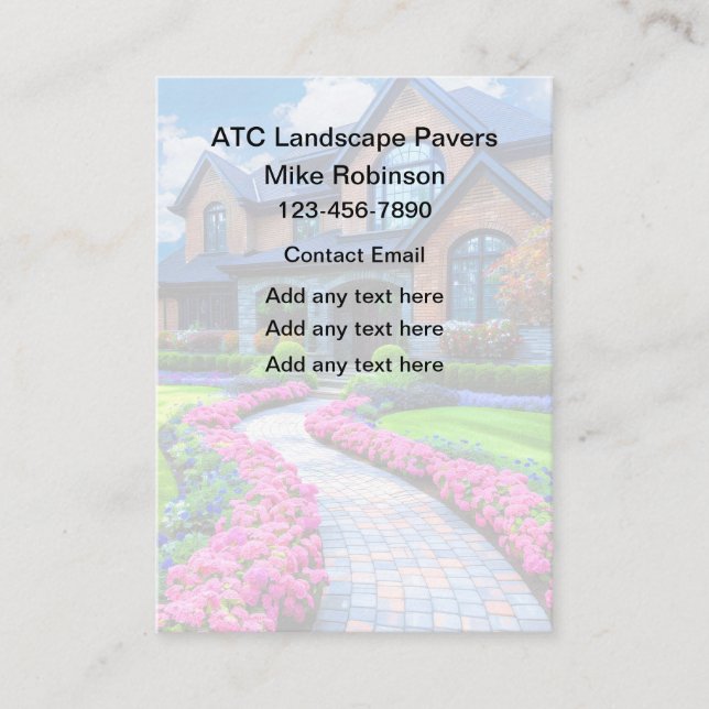 Landcaping Brick Paver Services Visitkort (Framsida)